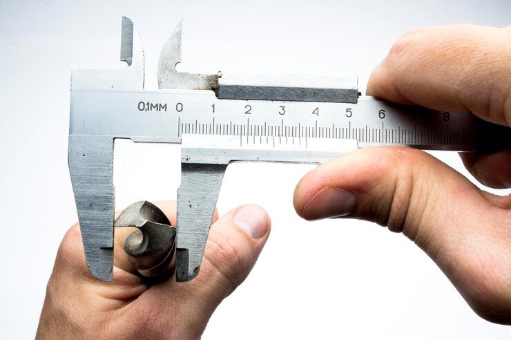 paquímetro para medição de parafusos