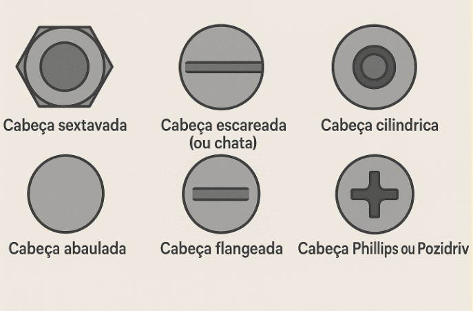 tipos de cabeça de parafuso
