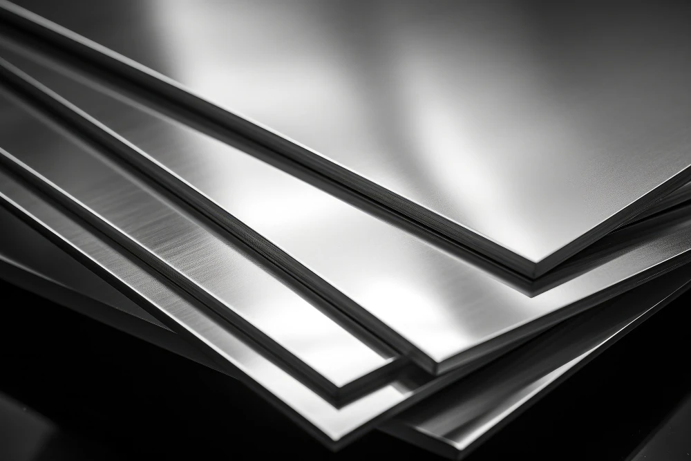 Placas metálicas de aço inox.