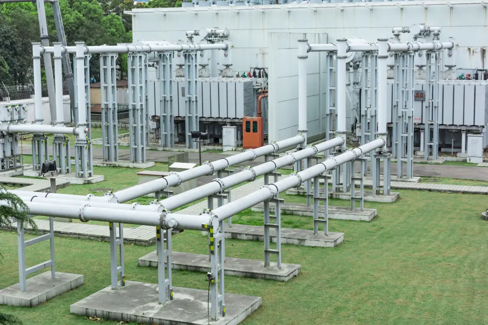 Circuito de tubulação representando uma Estação de Tratamento de Água (ETA) e a importância da fixação em aço inox.